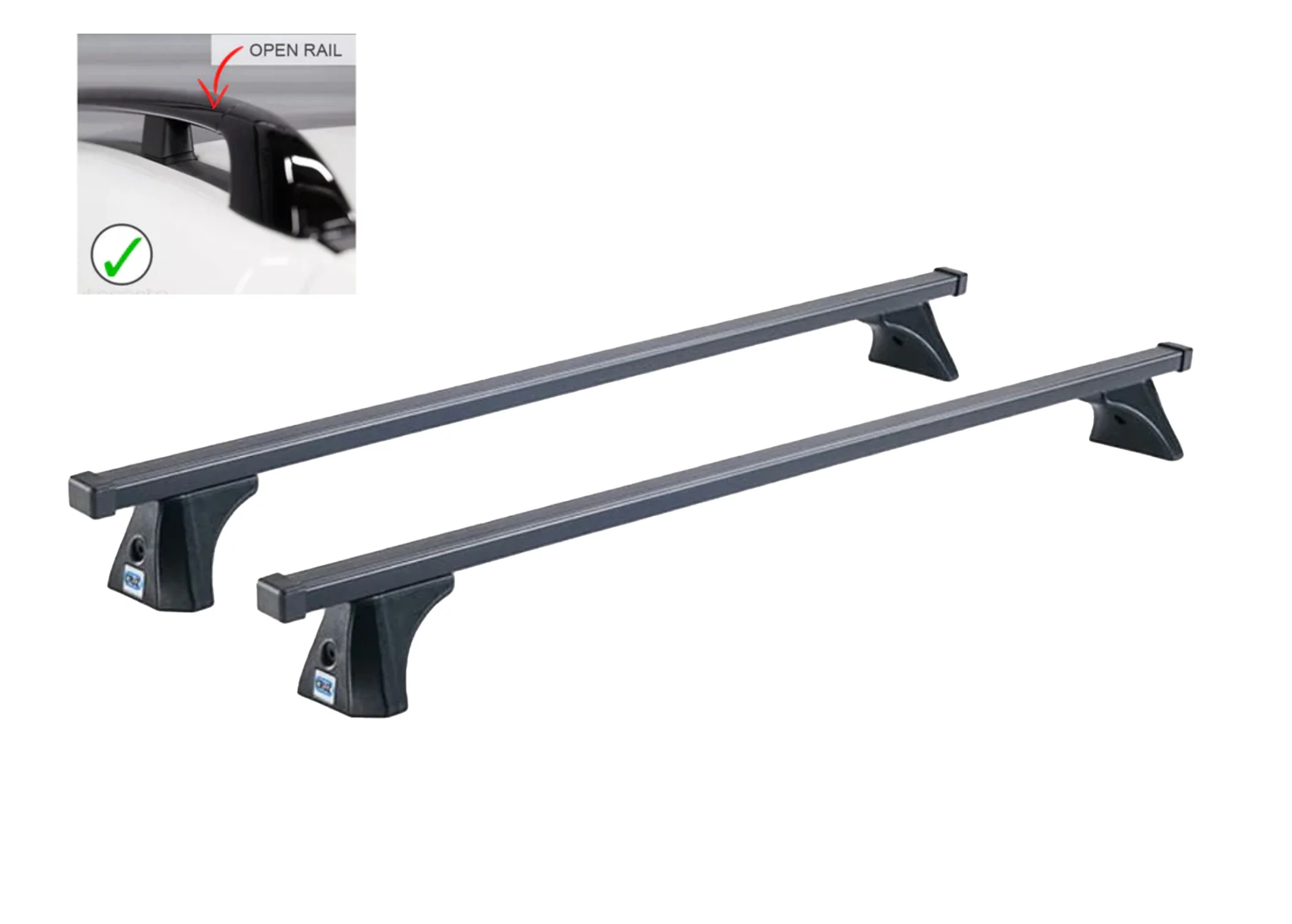 Black Square Steel Cross Bars - Image 3