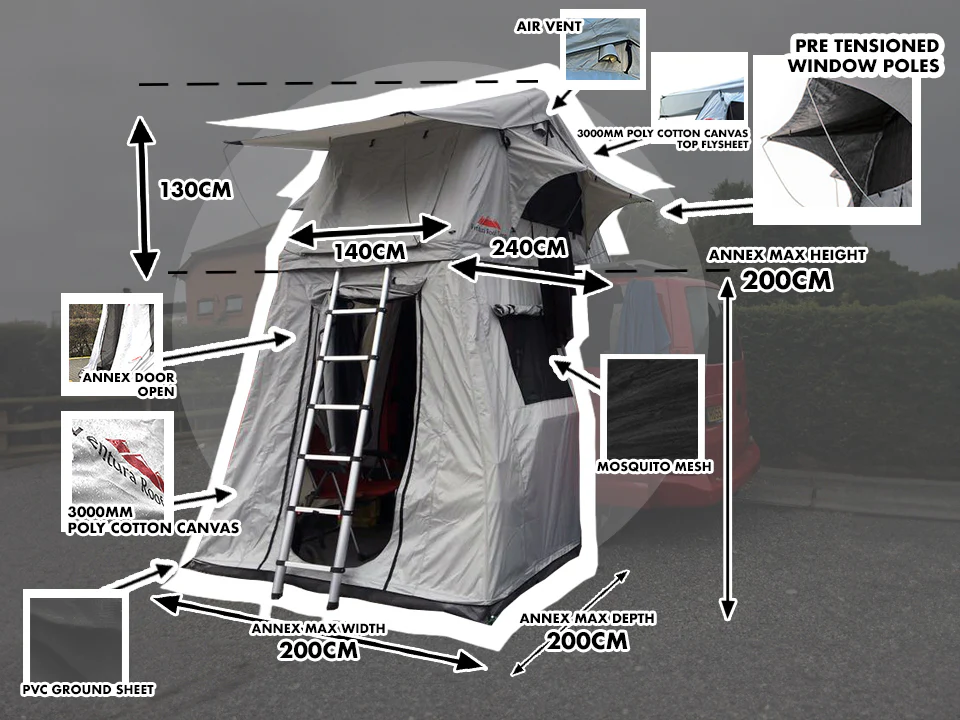 Ventura Deluxe 1.4 Roof Top Tent + Annex (IN STOCK) - Image 13