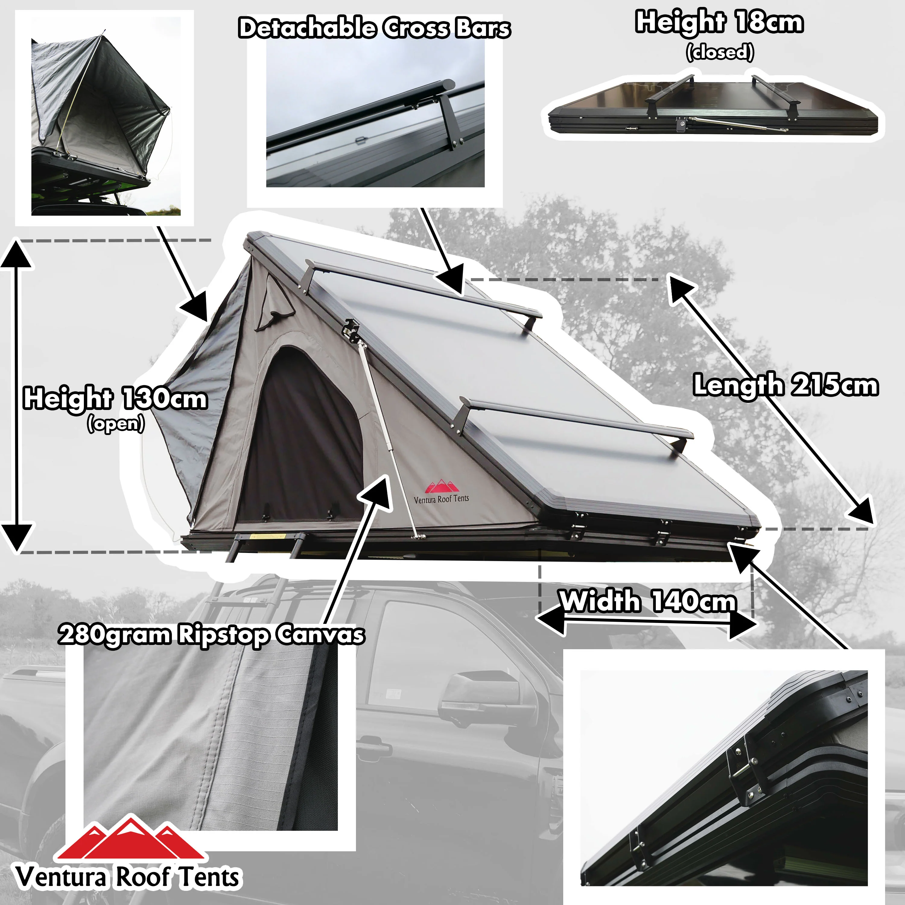 Ventura XL Aluminium Clamshell Roof Tent (IN STOCK) - Image 3